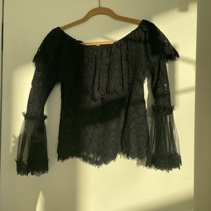 Intermix Long Sleeve Lace Collared Shirt